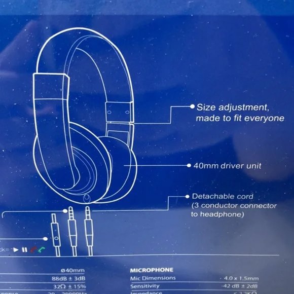 Nakamichi Precision Sound Over The Ear Headphones Metallic Edition Blue Wired - Picture 15 of 16